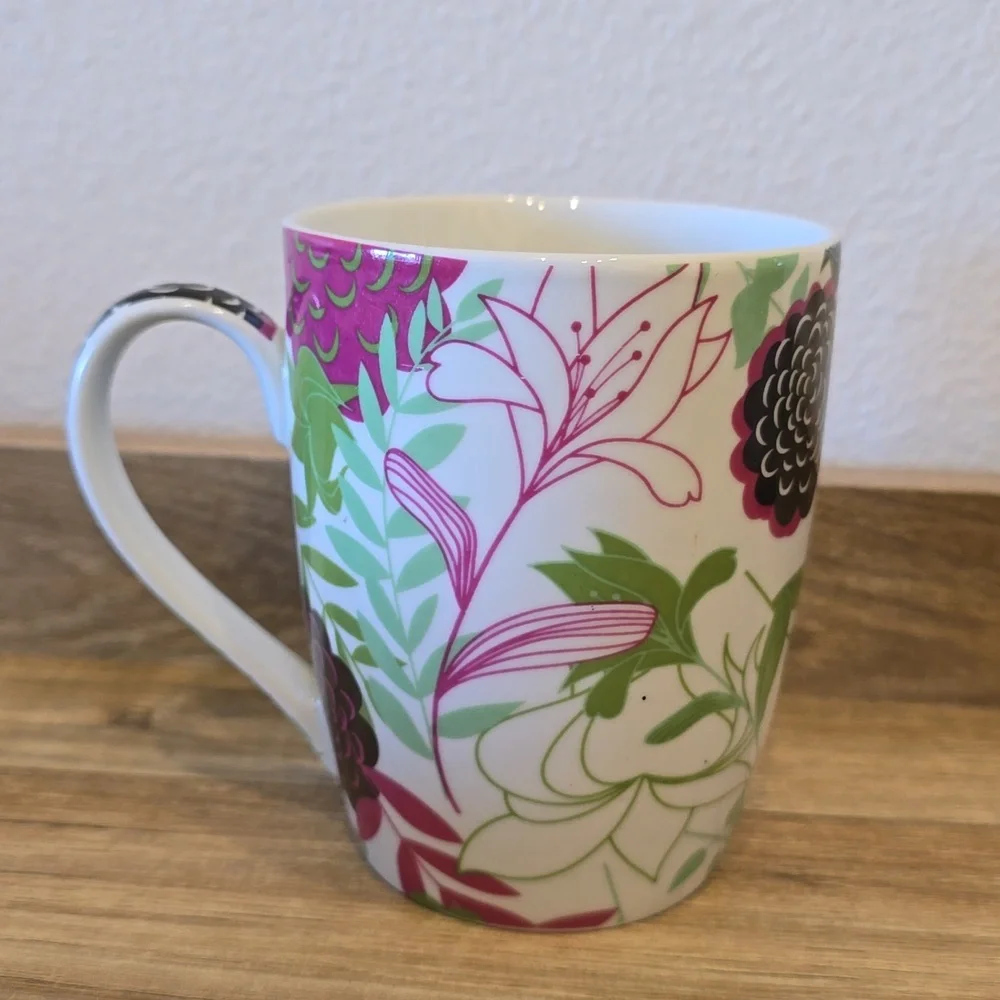 Pier 1 Imports Porcelain Floral Mug Cup